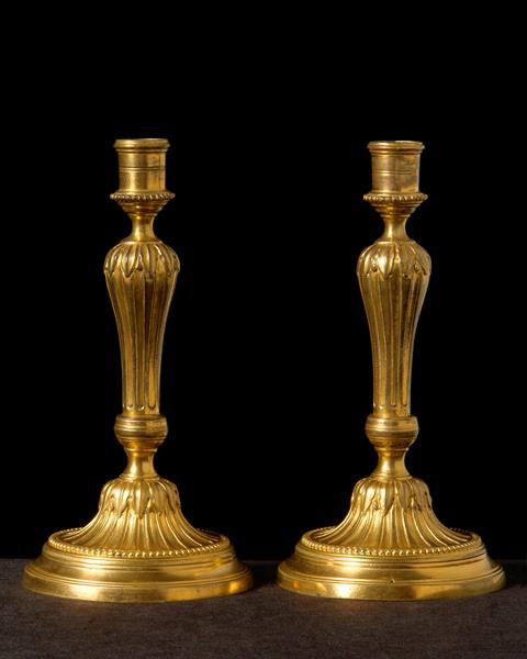 Gilt Bronze L.XVI Candlesticks, France 19th Century