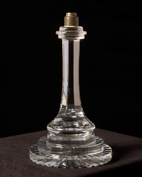 Cut crystal column lamp, England, circa 1840