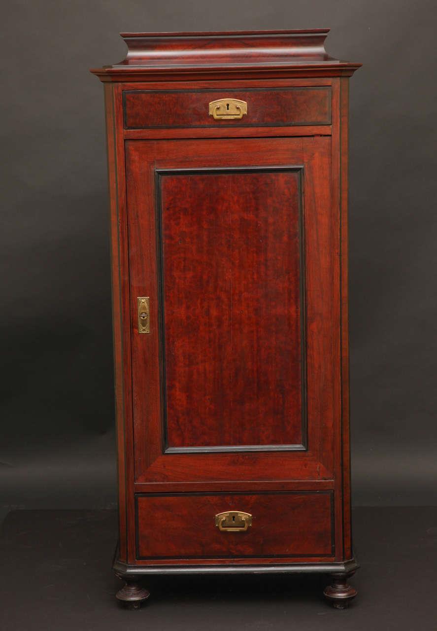 Mahogany Pedestal Cabinet With Two Drawers And Brass Mounts, Fra