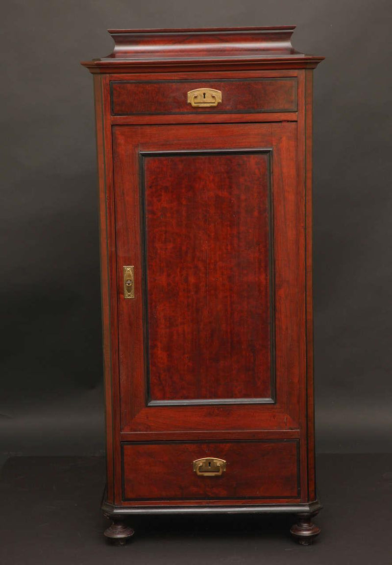 Mahogany Pedestal Cabinet With Two Drawers And Brass Mounts, Fra