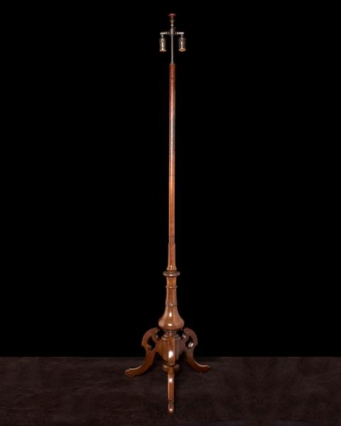 Carved Mahogany Floor Lamp, England 19th Century