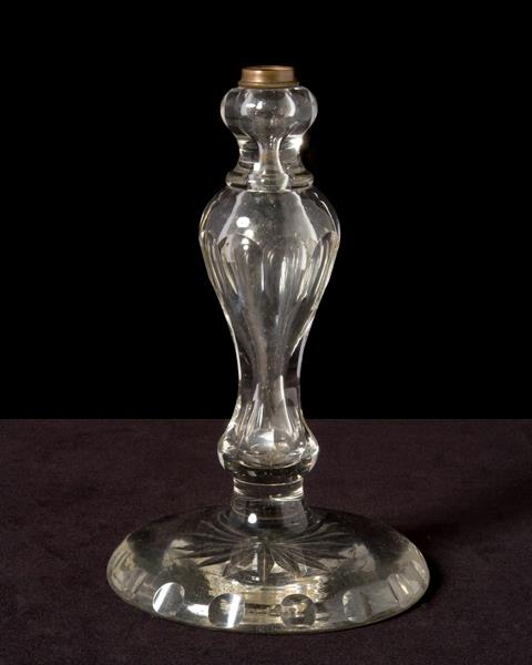 Cut Crystal Lamp Base, England Early 19th Century