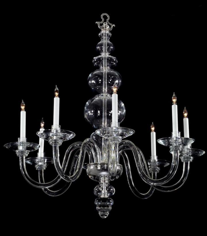 Georgian Style Crystal Eight Light Chandelier