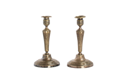 Silvered Bronze L.XV Style Candlesticks, France Early 19th Centu Default