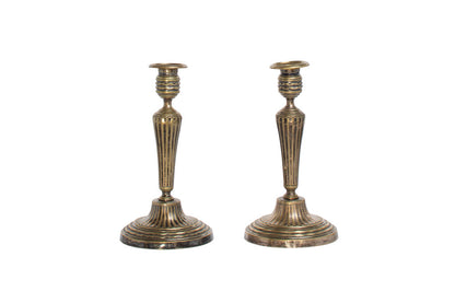 Silvered Bronze L.XV Style Candlesticks, France Early 19th Centu Default