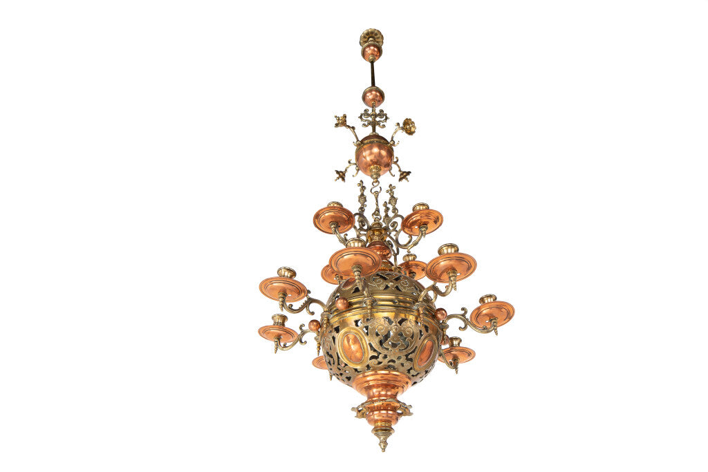 Copper and Brass Two Tiered Pierced Frame  Arts And Crafts Twelv Default