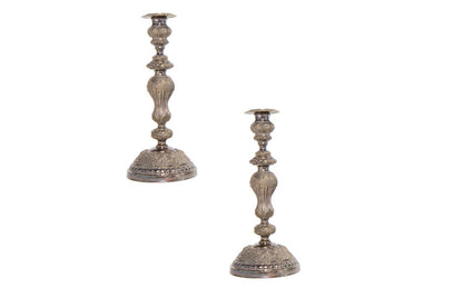 Silvered Bronze L.XVI Style Candlesticks, France 19th Century Default