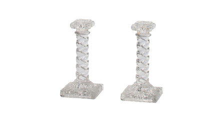 Crystal Twist Candlesticks With Capitals, France 19th Century Default