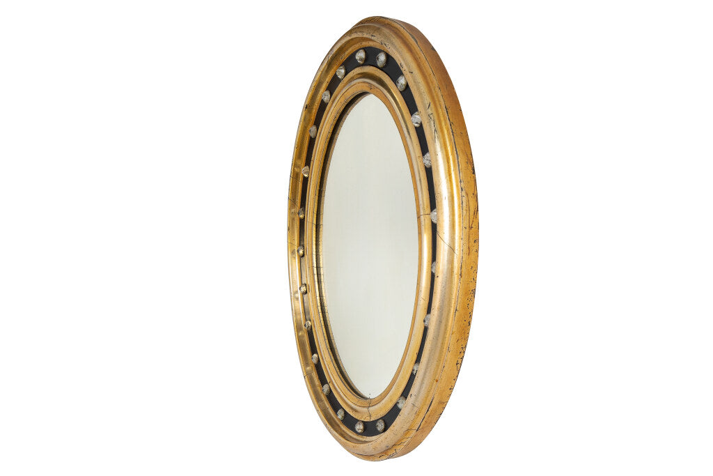 Black Painted Wood, Parcel Gilt And Crystal IRISH Regency Mirror Default