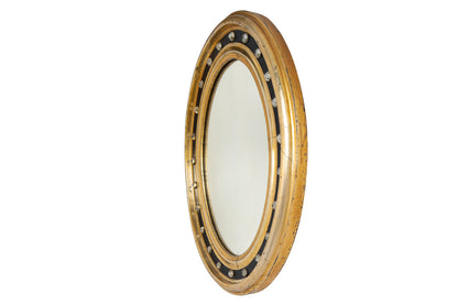 Black Painted Wood, Parcel Gilt And Crystal IRISH Regency Mirror Default