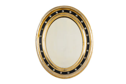 Black Painted Wood, Parcel Gilt And Crystal IRISH Regency Mirror Default