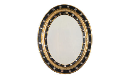 Black Painted Wood, Parcel Gilt And Crystal IRISH Regency Mirror Default