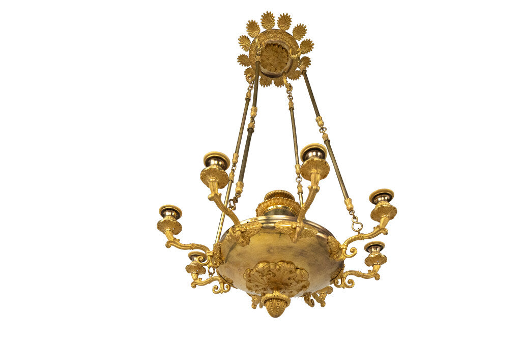 Gilt Bronze RESTAURATION Eight Light Chandelier With Palmettes, Default