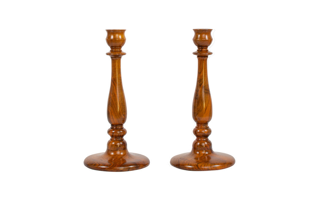 Walnut Candlesticks, England 19th Century Default