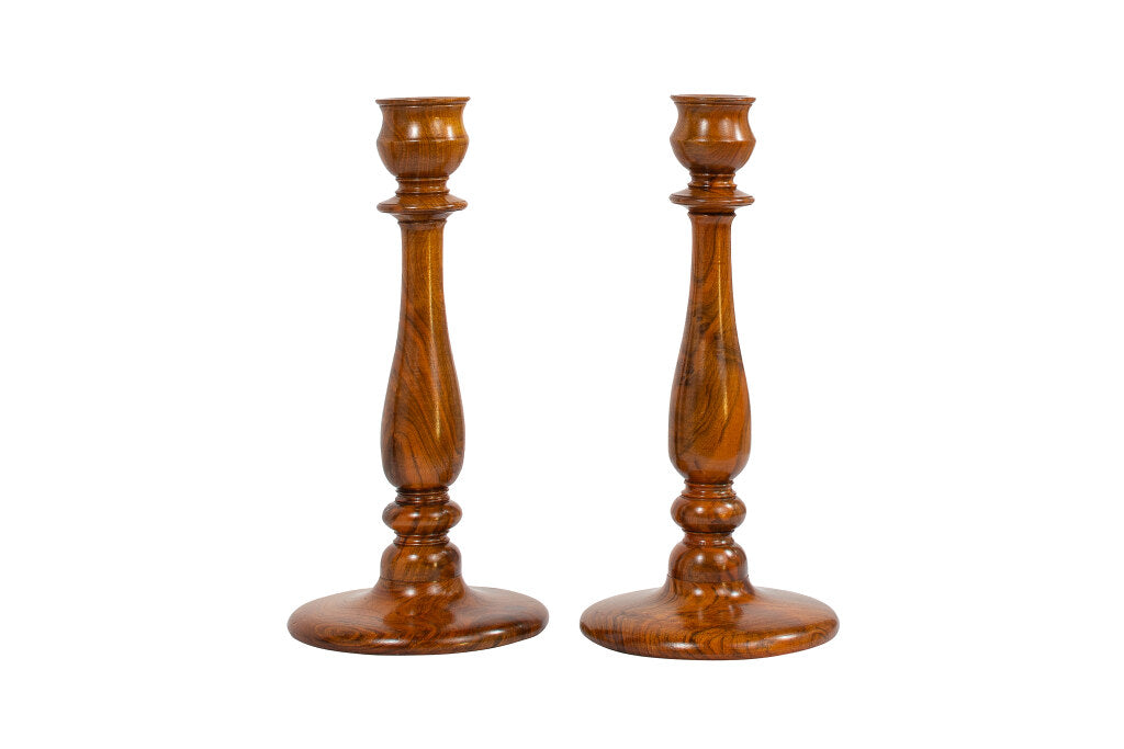 Walnut Candlesticks, England 19th Century Default