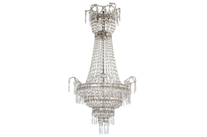 Cut Crystal Directoire Style Basket Form Chandelier, France Earl Default