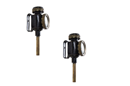 Painted Tole and Brass Miniature Portable Carriage Lamps, Englan Default
