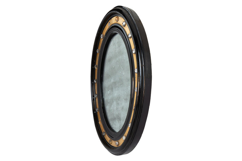 Black Painted Wood, Parcel Gilt And Crystal IRISH Regency Mirror