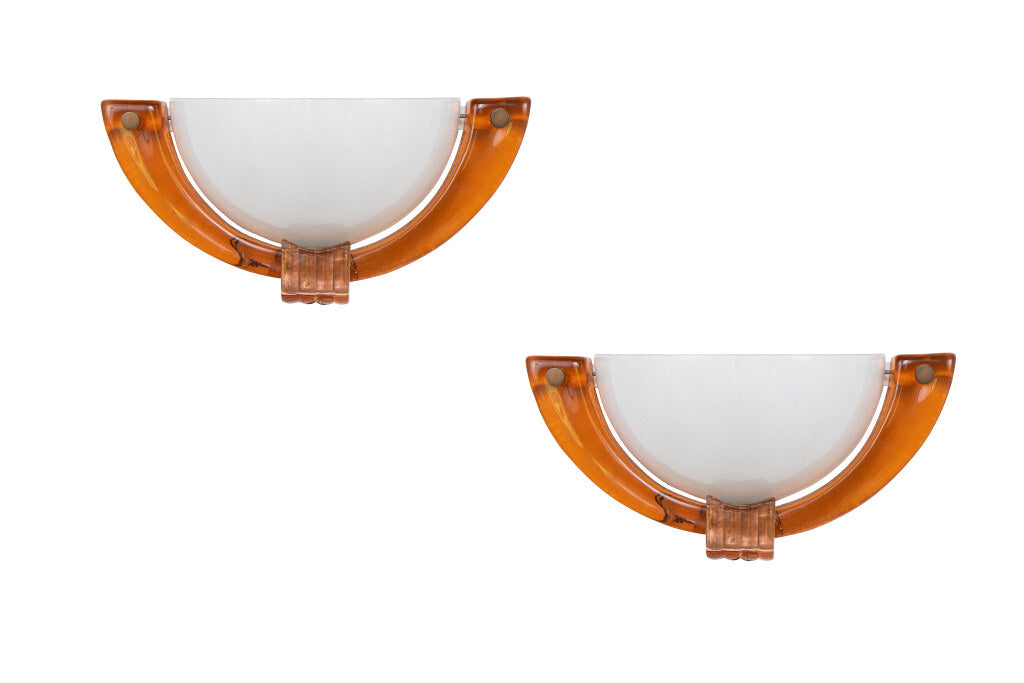 Venetian Orange And Frosted Glass Two Light Sconces ST. ERASAMO Default