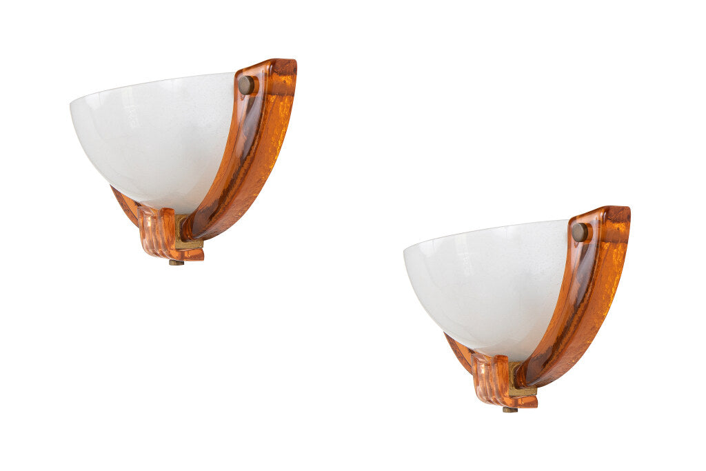 Venetian Orange And Frosted Glass Two Light Sconces ST. ERASAMO Default