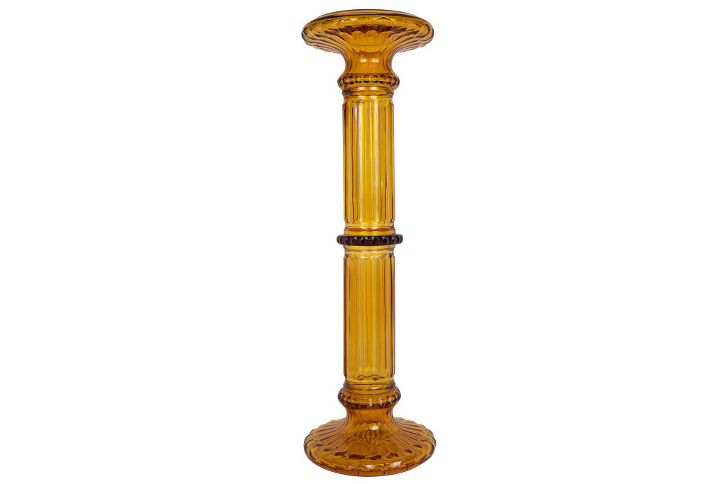 Crystal Amber Column Footed Pedestal Default