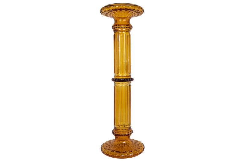 Crystal Amber Column Footed Pedestal
