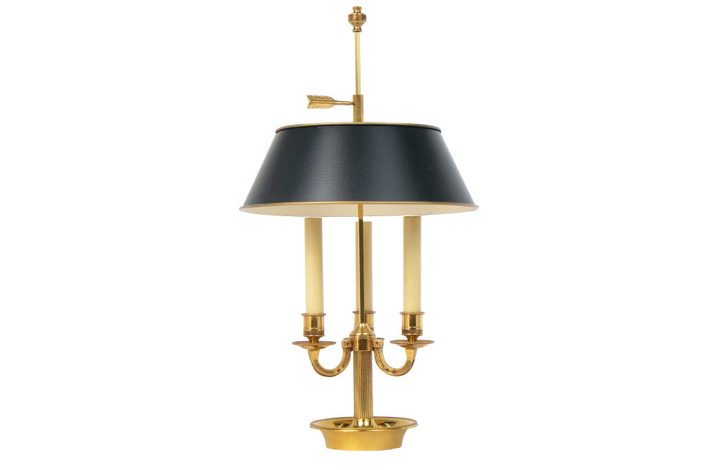 Gilt Bronze And Painted Tole Three Light Bouillotte Lamp Default