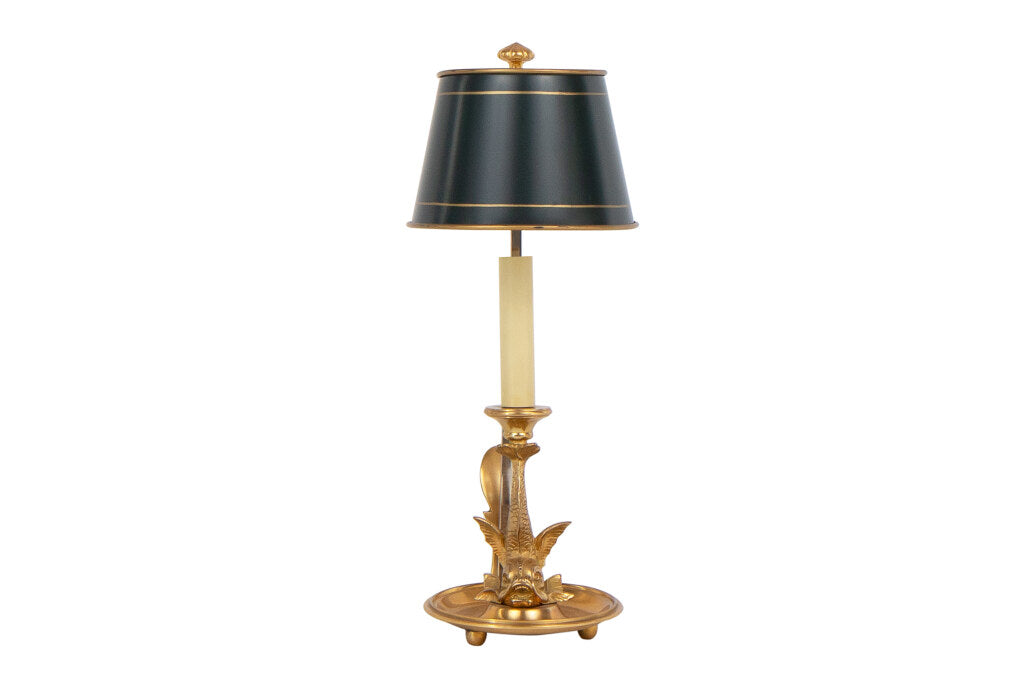 Silvered Bronze And Painted Tole One Light Adjustable Bouillotte Default