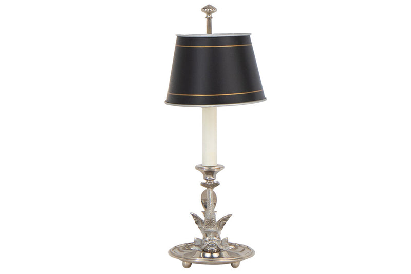 Gilt Bronze And Painted Tole Dolphin Motif One Light Bouillotte