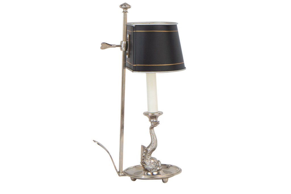 Gilt Bronze And Painted Tole Dolphin Motif One Light Bouillotte Default