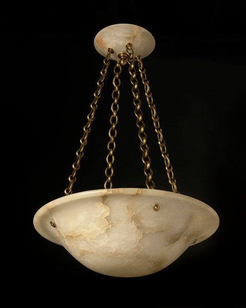 Hand Carved Alabaster Eight Light Pendant