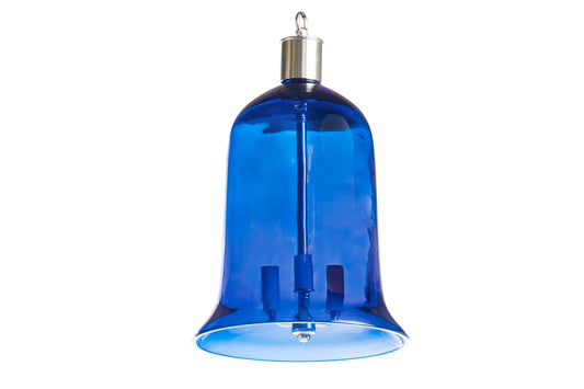 Crystal Cobalt Bell Shaped Three Light Lantern