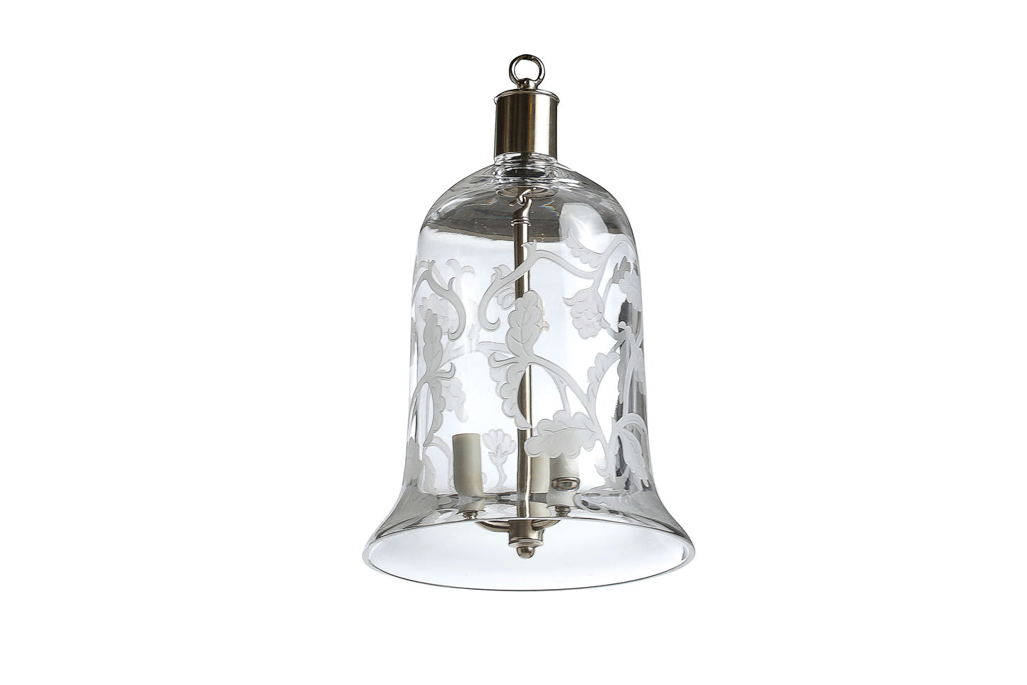 Crystal Bell Shaped  "Arabesque" Motif, Three Light Lantern
