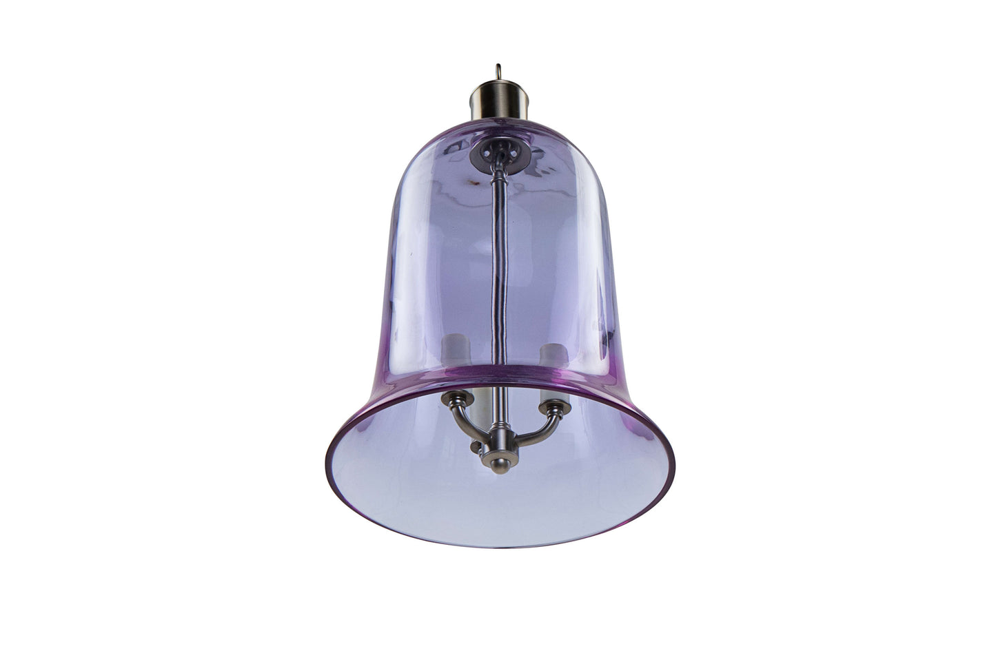 Amethyst Crystal Bell Shaped, Three Light Lantern