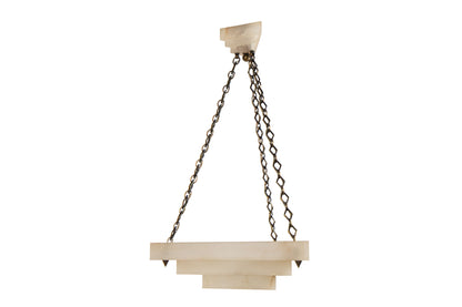Hand Carved  Alabaster  Triangular Shaped Pendant With Matching