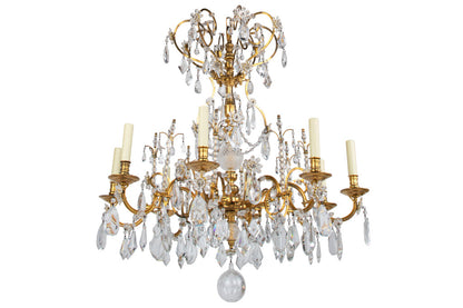 Gilt Bronze And Cut Crystal Eight Light Chandelier Default