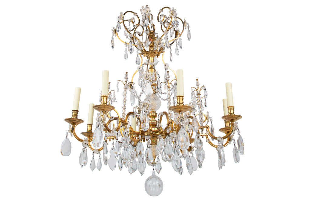 Gilt Bronze And Cut Crystal Eight Light Chandelier Default