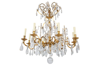 Gilt Bronze And Cut Crystal Eight Light Chandelier Default