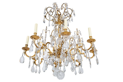 Gilt Bronze And Cut Crystal Eight Light Chandelier Default