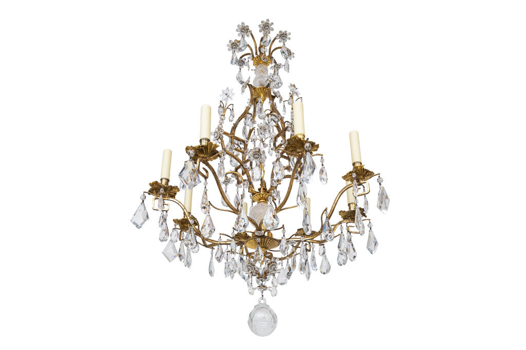 Gilt Iron And Cut Crystal L.XV Style Eight Light  Chandelier Default