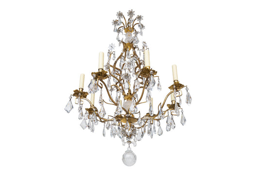 Gilt Iron And Cut Crystal L.XV Style Eight Light  Chandelier Default
