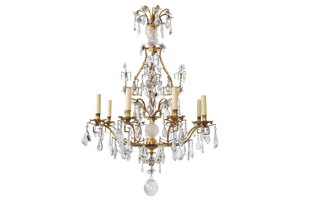 Gilt Iron And Cut Crystal L.XV Style Eight Light  Chandelier Default