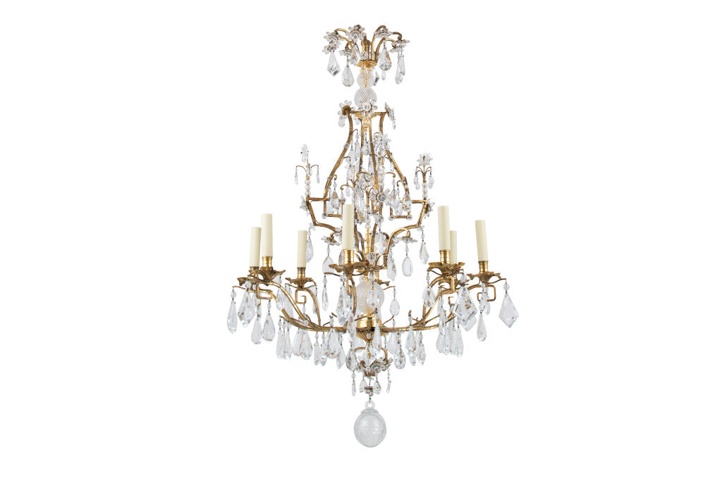 Gilt Iron And Cut Crystal L.XV Style Eight Light  Chandelier Default