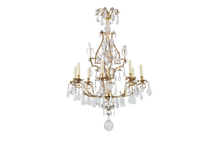 Gilt Iron And Cut Crystal L.XV Style Eight Light  Chandelier Default