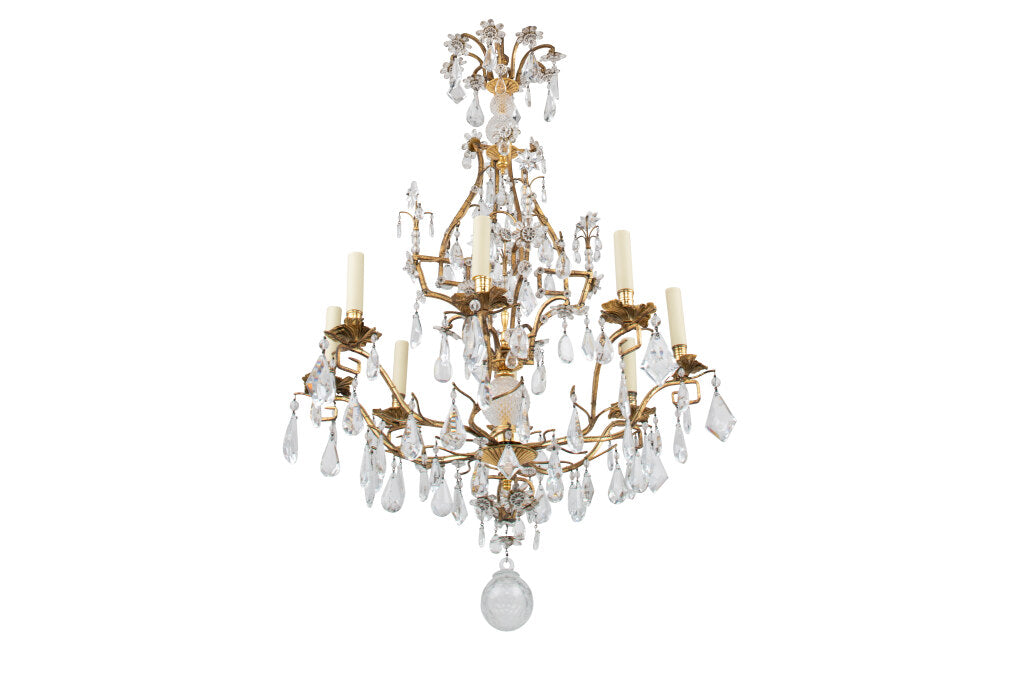 Gilt Iron And Cut Crystal L.XV Style Eight Light  Chandelier Default