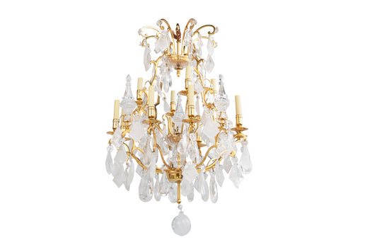 Gilt Bronze And Rock Crystal L. XV Style Twelve Light Chandelier Default