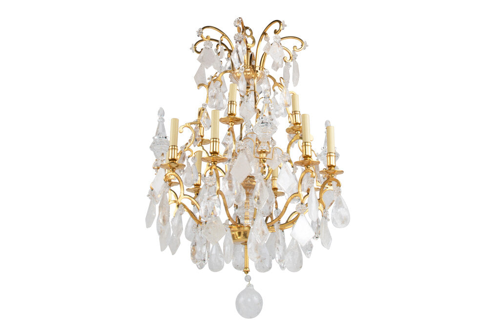 Gilt Bronze And Rock Crystal L. XV Style Twelve Light Chandelier Default