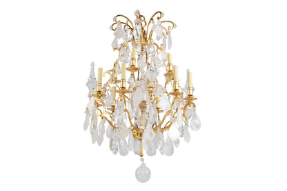 Gilt Bronze And Rock Crystal L. XV Style Twelve Light Chandelier Default