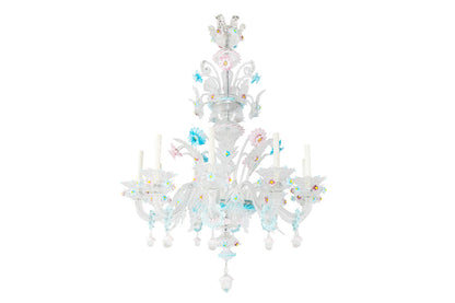 Venetian Clear And Pastel Colored Glass Classical Style Ten Ligh Default