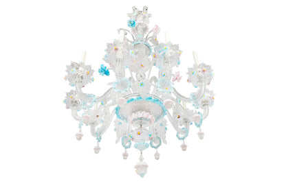 Venetian Clear And Pastel Colored Glass Classical Style Ten Ligh Default